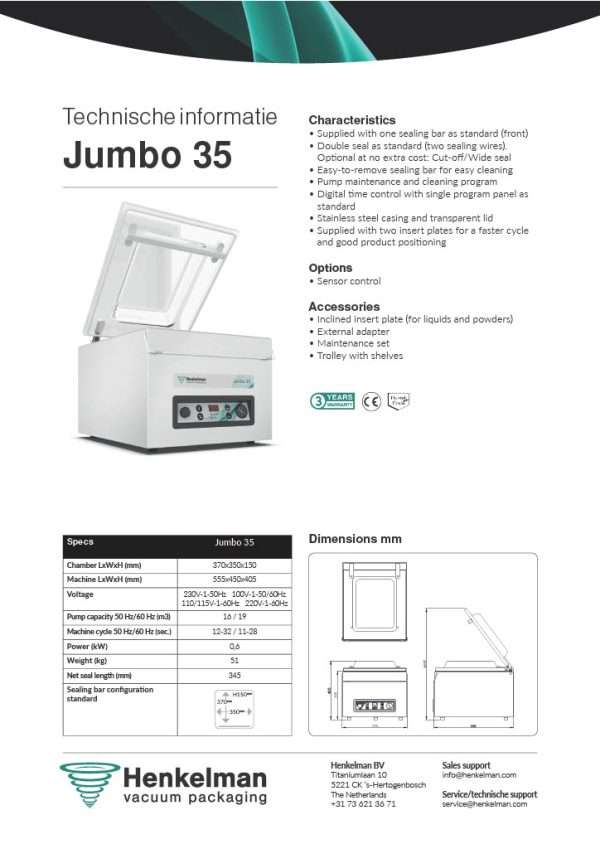 Henkelman Jumbo 35 Vac Machine - Image 2